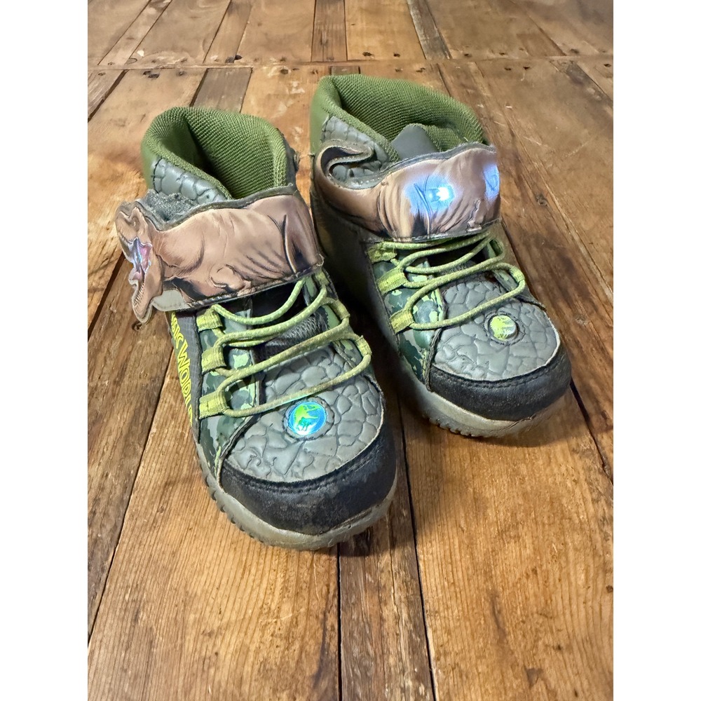 Jurassic World Light Up Hiking Boots Kids Size 10 Camo Rugged Gorpcore Adventure